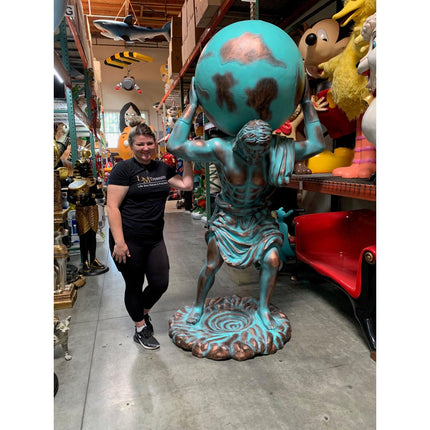 Atlas Man Carrying World Life Size Statue - LM Treasures 