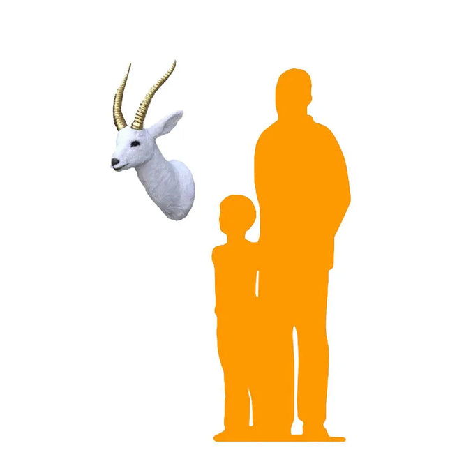 White Gazelle Head Life Size Statue LM Treasures - A
