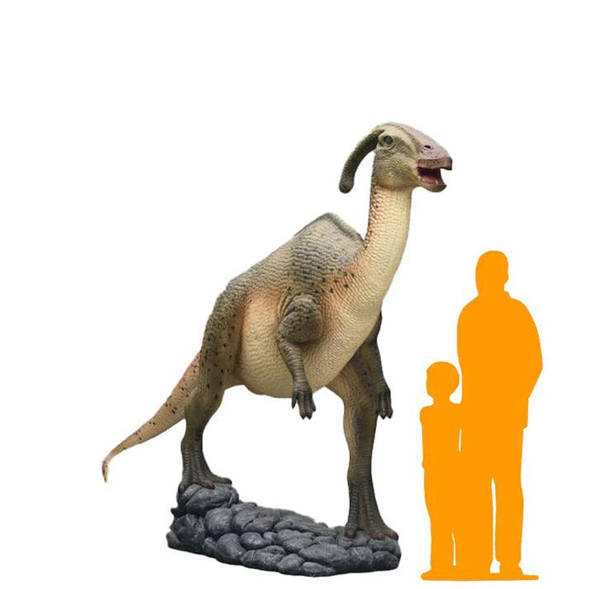 Green Parasaurolophus Dinosaur Statue - LM Treasures 