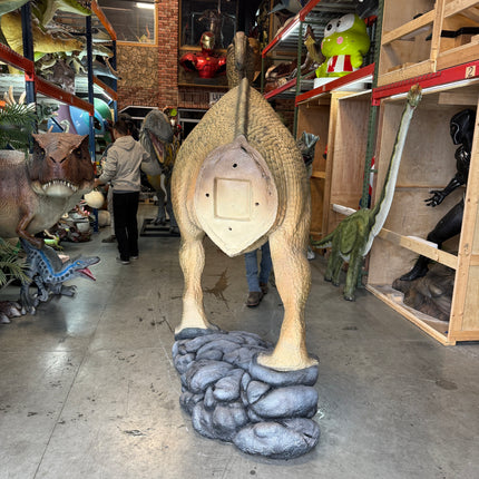 Green Parasaurolophus Dinosaur Statue