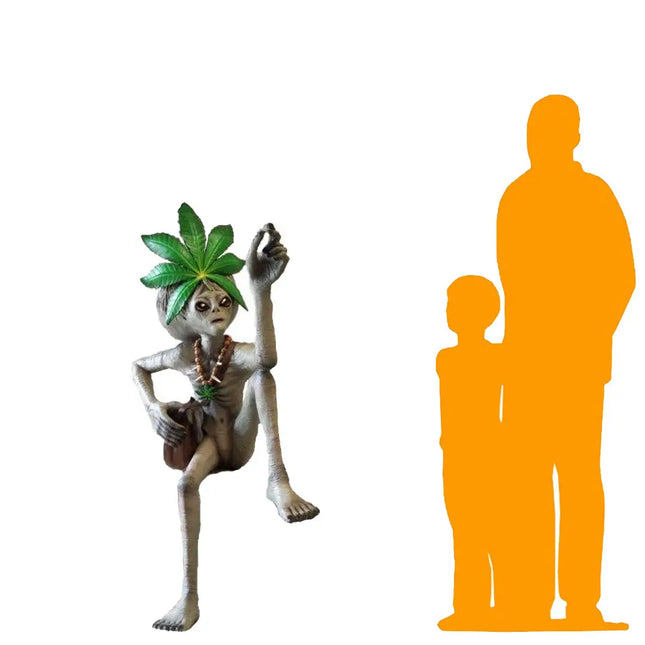 Sitting Leaf Alien With Cigar Life Size Statue LM Treasures - A