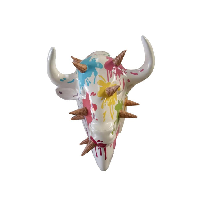 Ice Cream Buffalo Bison Head Statue - LM Treasures