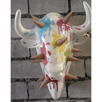 Ice Cream Buffalo Bison Head Statue - LM Treasures 