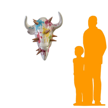 Ice Cream Buffalo Bison Head Life Size Statue - LM Treasures 