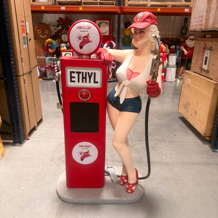 Vintage Gas Attendant Pin-Up Girl Statue LM Treasures - A
