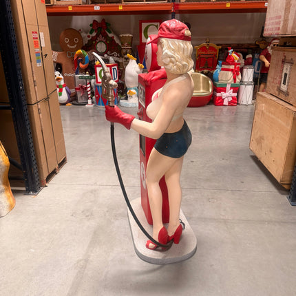 Vintage Gas Attendant Pin-Up Girl Statue LM Treasures - A