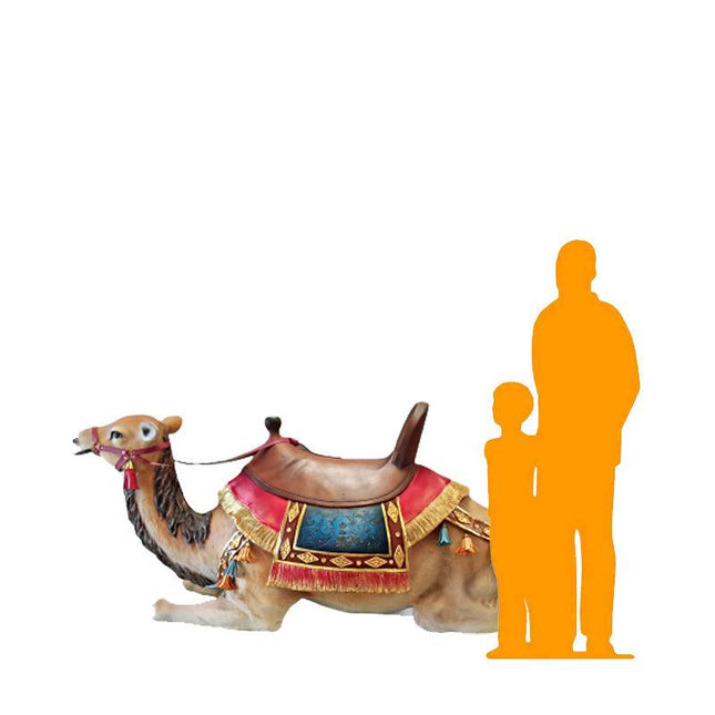 Laying Camel With Saddle Life Size Nativity Statue - LM Treasures 