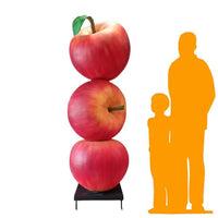 Jumbo Red Apple Tower Over Sized Statue - LM Treasures 