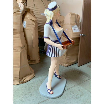 Usherette Waitress in Blue Life Size Statue - LM Treasures 