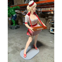 Usherette Waitress in Red Life Size Statue - LM Treasures 