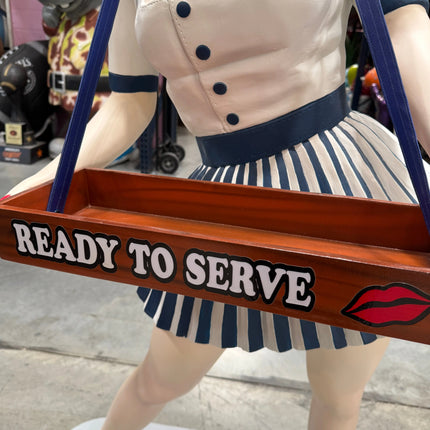 Usherette Waitress in Blue Life Size Statue LM Treasures - A