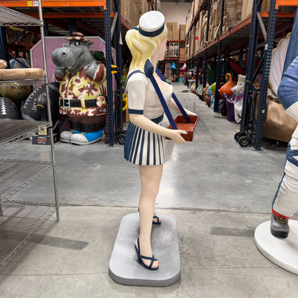 Usherette Waitress in Blue Life Size Statue LM Treasures - A