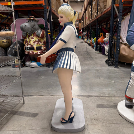 Usherette Waitress in Blue Life Size Statue LM Treasures - A