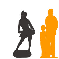 Usherette Waitress in Red Life Size Statue