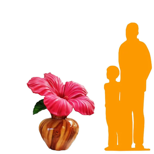 Hibiscus Flower In Vase Statue LM Treasures - A