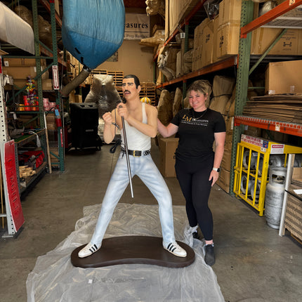Singer Freddie in White Life Size Statue