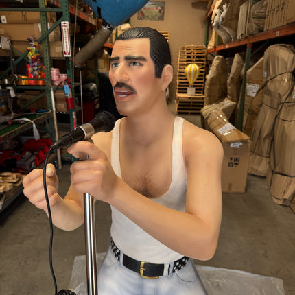 Singer Freddie in White Life Size Statue