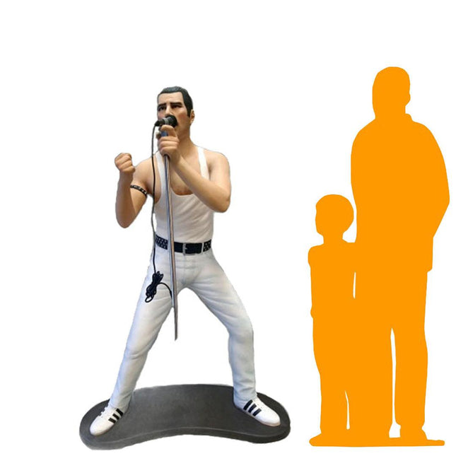 Singer Freddie in White Life Size Statue - LM Treasures 