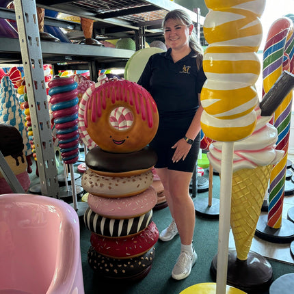 Medium Stacked Donuts Over Sized Statue