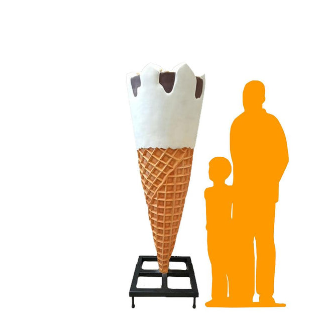 Large Ice Cream Cone with Almonds Over Sized Statue - LM Treasures 