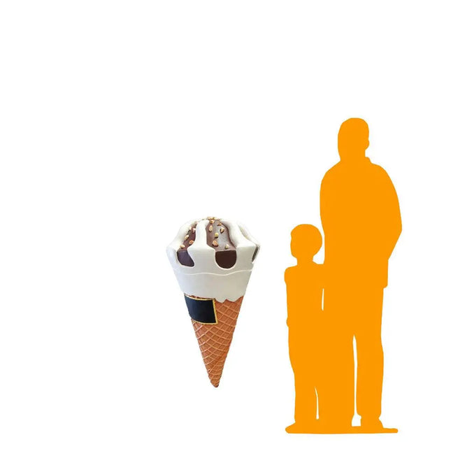 Ice Cream Cone with Almonds Hanging Over Sized Statue LM Treasures - A