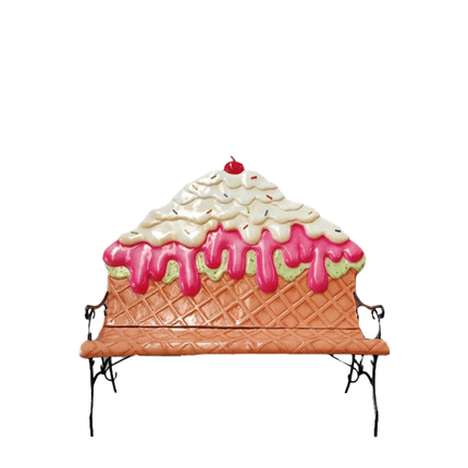 Strawberry Ice Cream Bench Life Size Statue - LM Treasures 