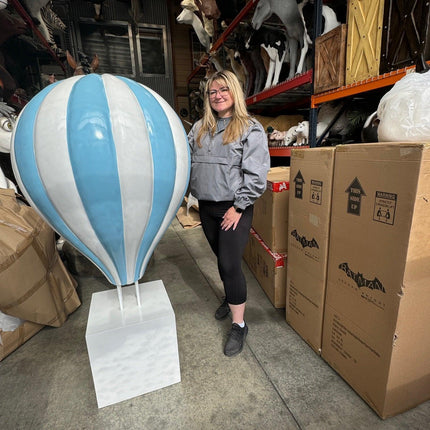 Large Blue Hot Air Balloon Over Sized Statue - LM Treasures 