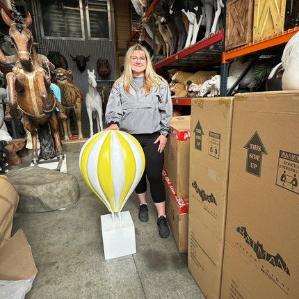 Medium Yellow Hot Air Balloon Over Sized Statue - LM Treasures 