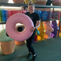 Large Donut Pink with Sprinkles Over Sized Statue - LM Treasures 