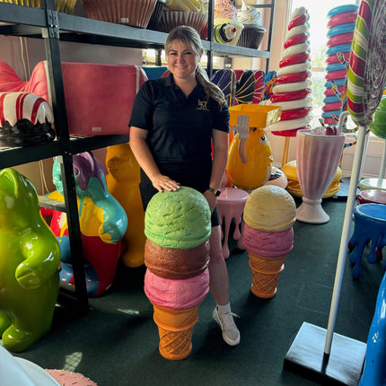 Three Scoop Spumoni Ice Cream Over Sized Statue