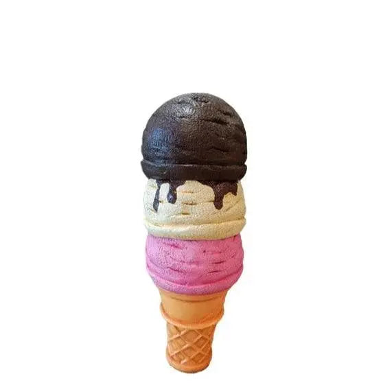Three Scoop Neapolitan Ice Cream Over Sized Statue LM Treasures - A