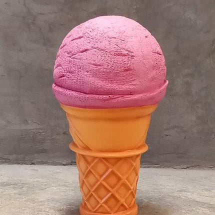 One Scoop Strawberry Ice Cream Over Sized Statue - LM Treasures 