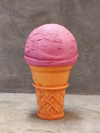 One Scoop Strawberry Ice Cream Over Sized Statue - LM Treasures 