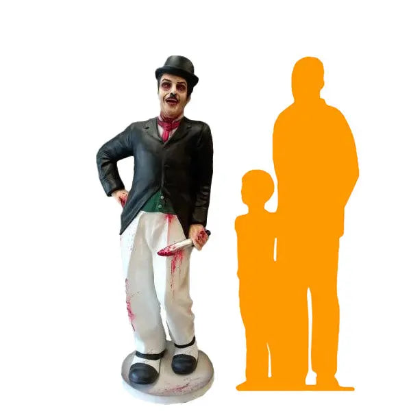 Scary Chaplin Clown Life Size Statue LM Treasures - A