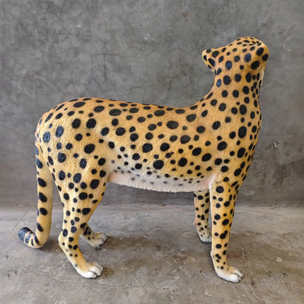 Watchful Head Up Cheetah Life Size Statue