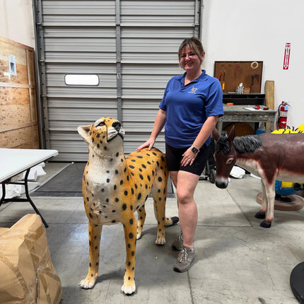 Watchful Head Up Cheetah Life Size Statue LM Treasures - A
