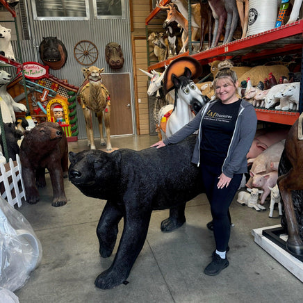 American Black Bear Walking Head Up Statue - LM Treasures 