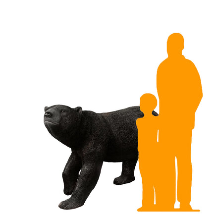 American Black Bear Walking Head Up Statue - LM Treasures 