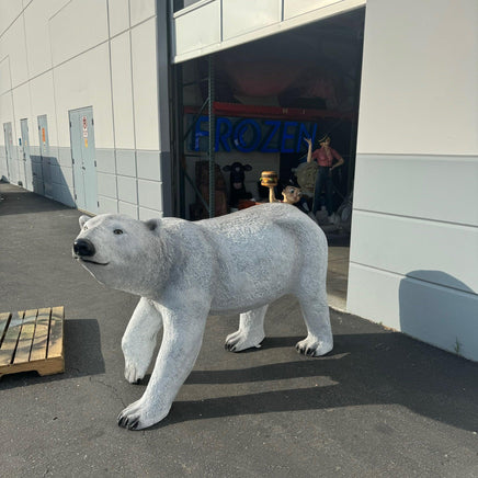 Polar Bear Walking Head Up Statue - LM Treasures 