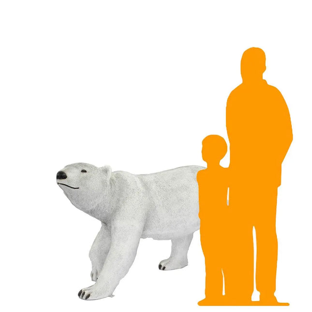 Polar Bear Walking Head Up Statue LM Treasures - T