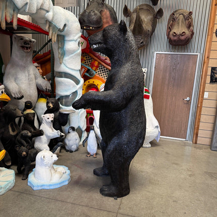 North American Black Bear Standing Life Size Statue