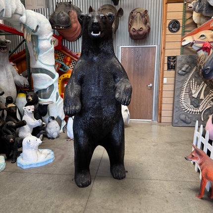 North American Black Bear Standing Life Size Statue
