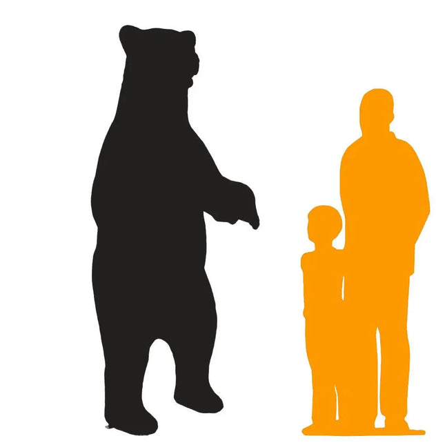 Brown Grizzly Bear Standing Life Size Statue LM Treasures - T