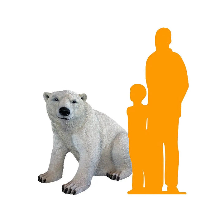 Polar Bear Sitting Life Size Statue LM Treasures - T
