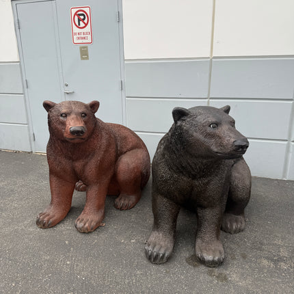 North American Black Bear Sitting Life Size Statue