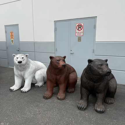 North American Black Bear Sitting Life Size Statue