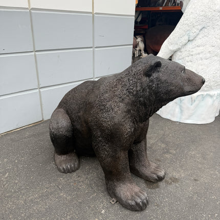North American Black Bear Sitting Life Size Statue
