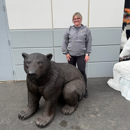 North American Black Bear Sitting Life Size Statue