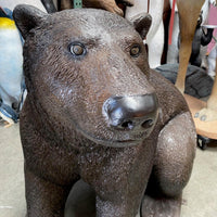 North American Black Bear Sitting Life Size Statue - LM Treasures 