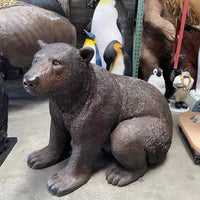 North American Black Bear Sitting Life Size Statue - LM Treasures 